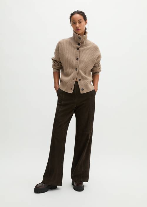 Cardigan ample Earthy Taupe en vue de face