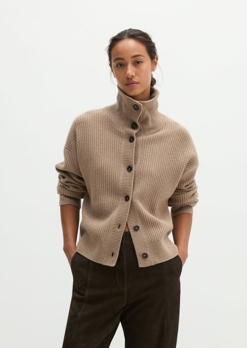 Loose-fitting cardigan — Earthy Taupe