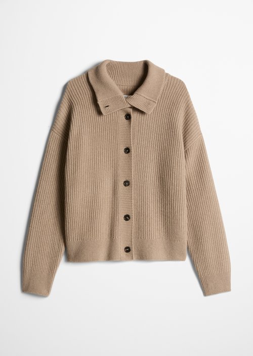 Loose-fitting cardigan — Earthy Taupe