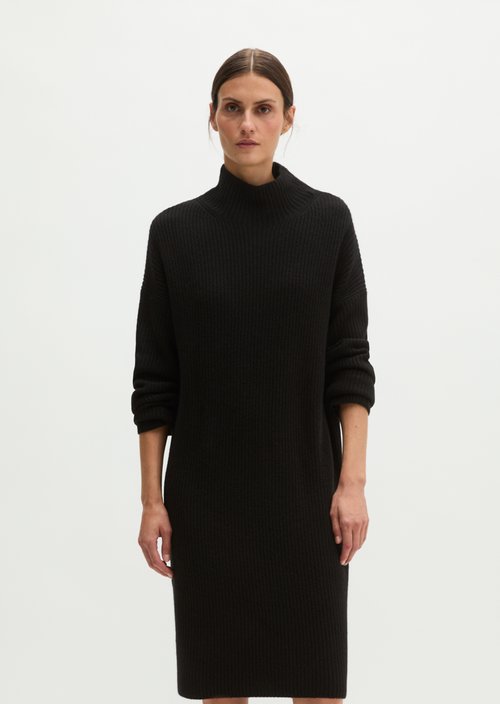 Loose-fitting knit dress — Black