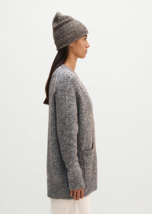 Long, loose-fitting cardigan — Dark Brown