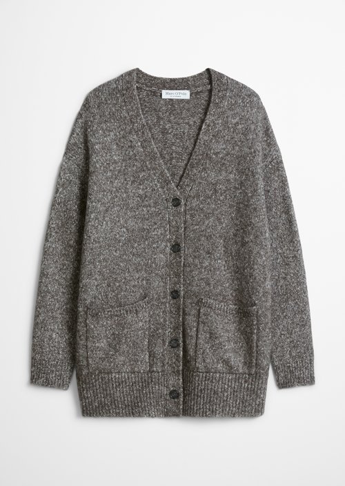 Long, loose-fitting cardigan — Dark Brown