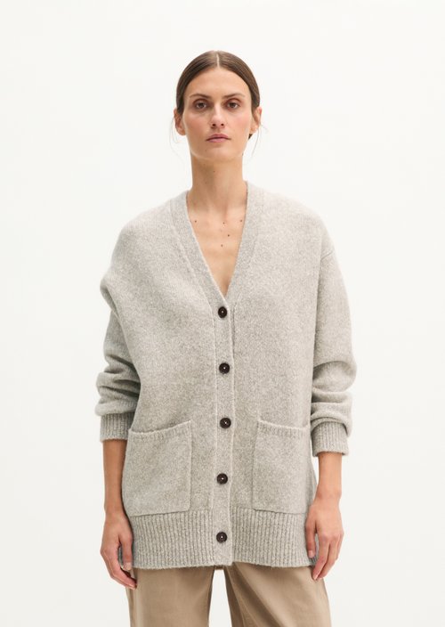 Long, loose-fitting cardigan — Light Brown