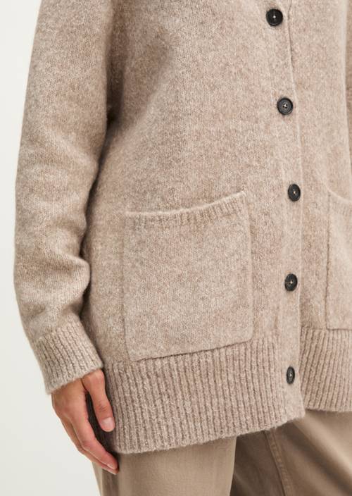 Long, loose-fitting cardigan Light Brown in detail view