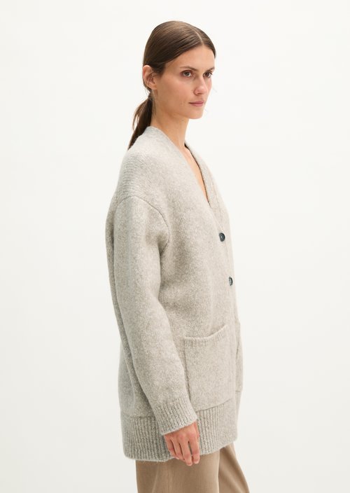 Long, loose-fitting cardigan — Light Brown
