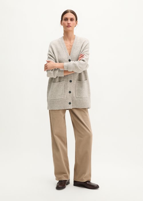 Long, loose-fitting cardigan — Light Brown