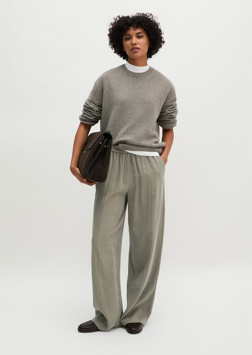 Barrel pull-on pants — Stone Taupe
