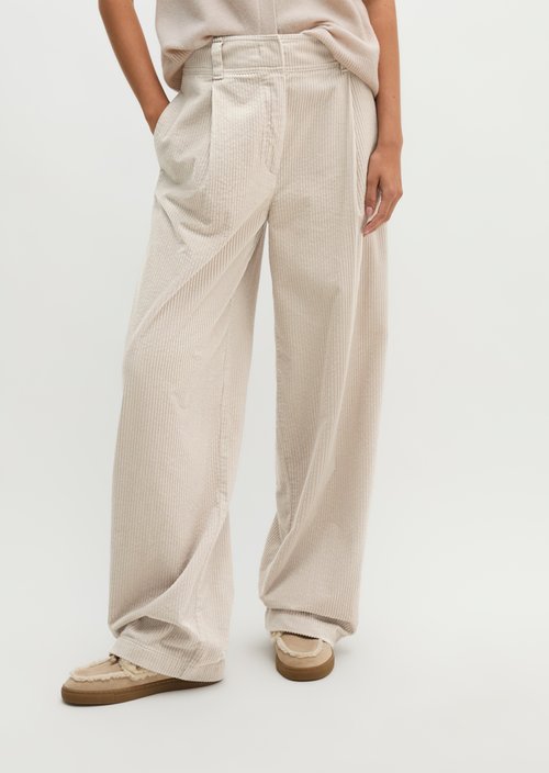 Wide cord trousers wide — Natural