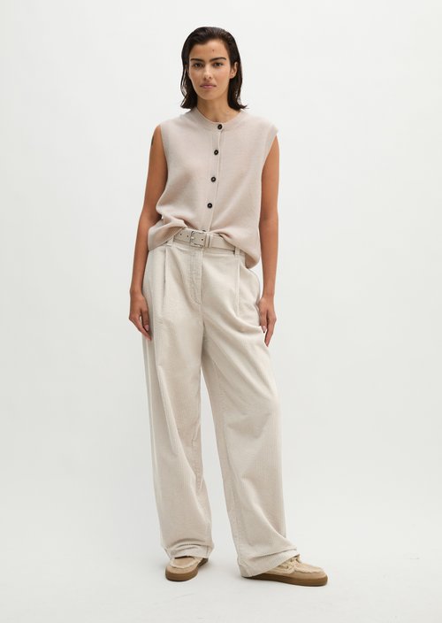 Wide cord trousers wide — Natural
