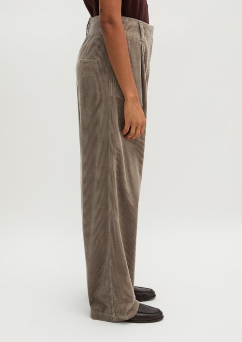 Wide cord trousers wide — Stone Taupe