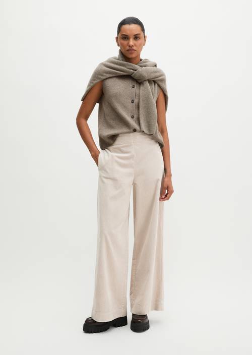 Pull-on pants wide Natural in front view