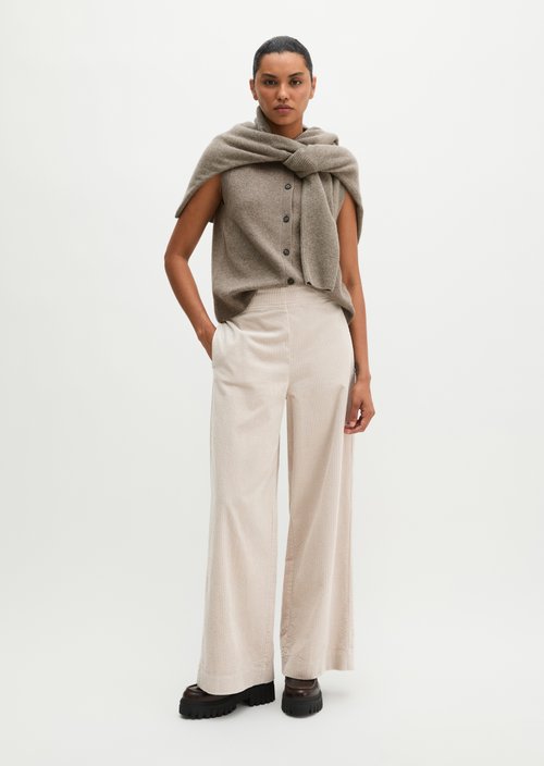 Pull-on pants wide — Natural