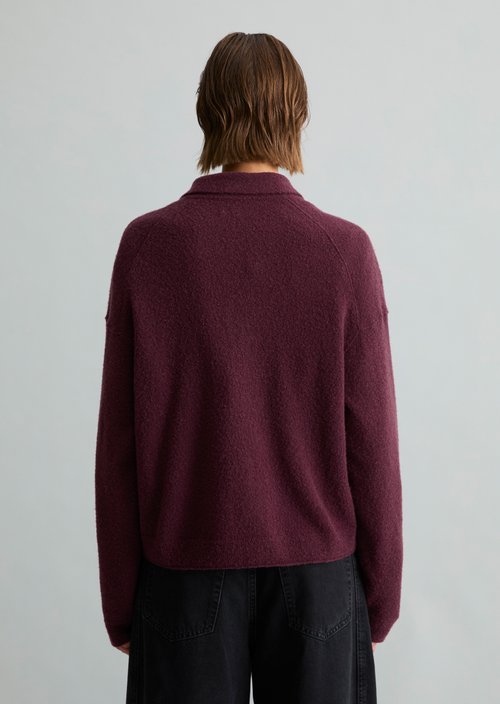 Relaxed-Fit Knit Polo Shirt — Mahagony Jam