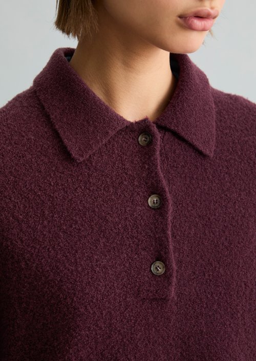 Relaxed-Fit Knit Polo Shirt — Mahagony Jam