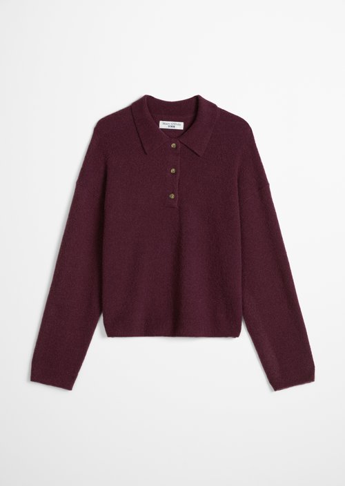 Relaxed-Fit Knit Polo Shirt — Mahagony Jam