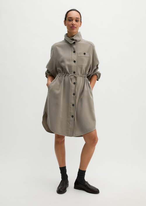 Funnel-neck dress loose — Stone Taupe