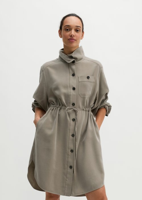 Funnel-neck dress loose — Stone Taupe