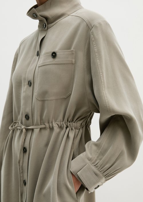Funnel-neck dress loose — Stone Taupe