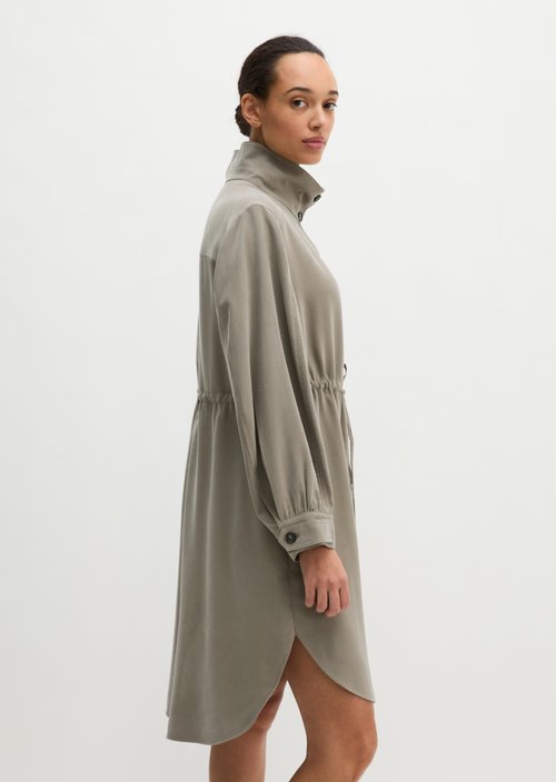 Funnel-neck dress loose — Stone Taupe