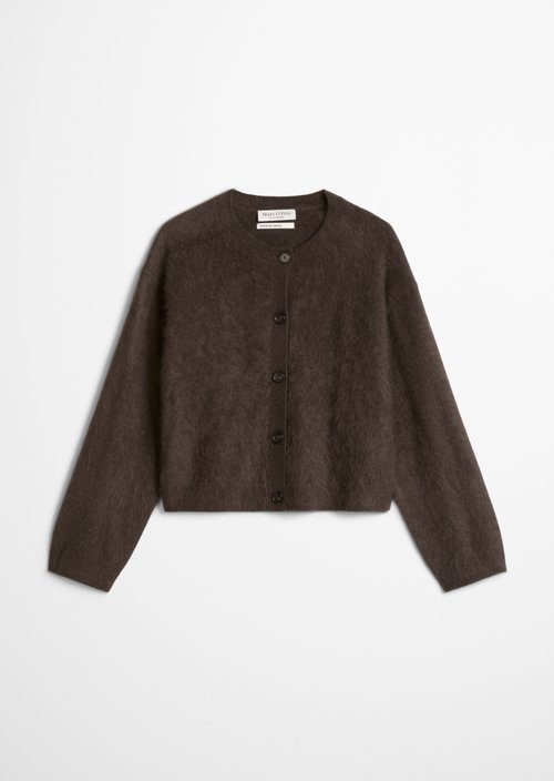 Cozy Cropped Cardigan — Burnt Coffee