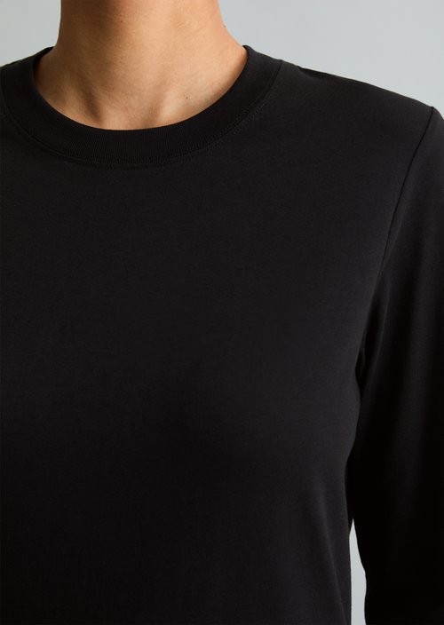 Basic Long-Sleeve Shirt, Regular Fit — Black