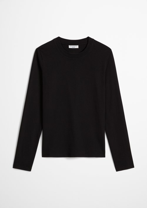 Basic Long-Sleeve Shirt, Regular Fit — Black
