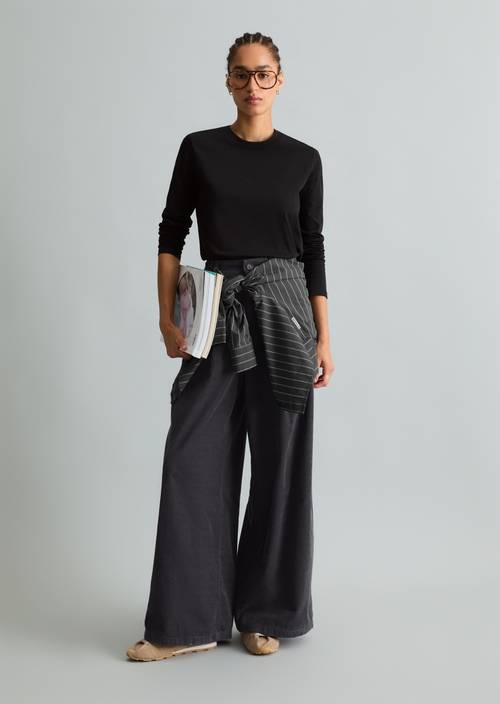 Basic-Longsleeve regular Black in Frontalansicht