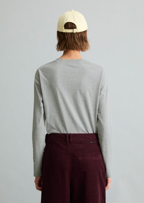 Basic Long-Sleeve Shirt, Regular Fit — Stone Melange