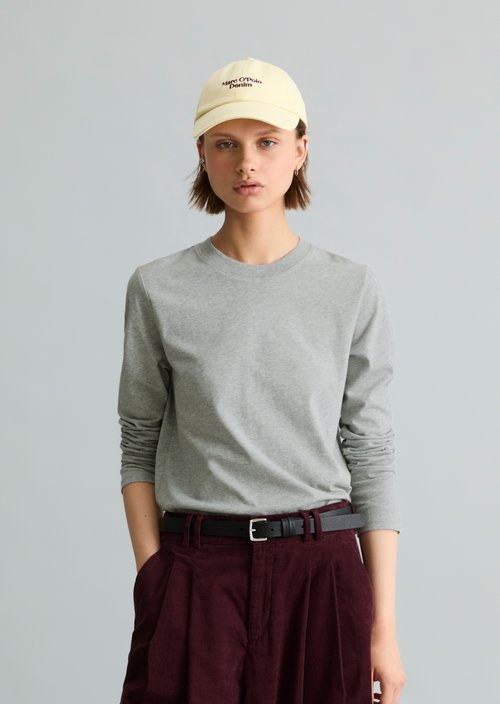 Basic Long-Sleeve Shirt, Regular Fit — Stone Melange