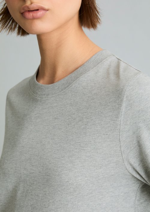 Basic Long-Sleeve Shirt, Regular Fit — Stone Melange
