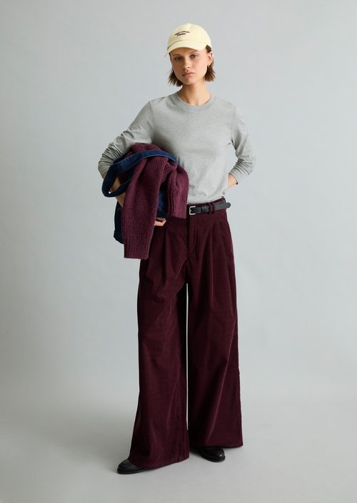 Basic Long-Sleeve Shirt, Regular Fit — Stone Melange