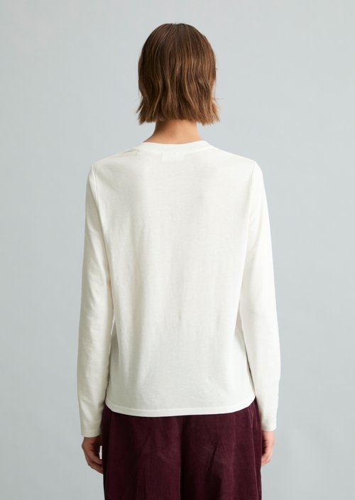 Basic Long-Sleeve Shirt, Regular Fit — Silky White