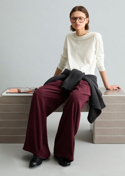 Basic Long-Sleeve Shirt, Regular Fit — Silky White