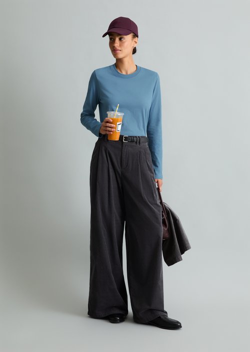 Basic Long-Sleeve Shirt, Regular Fit — Fall Sky