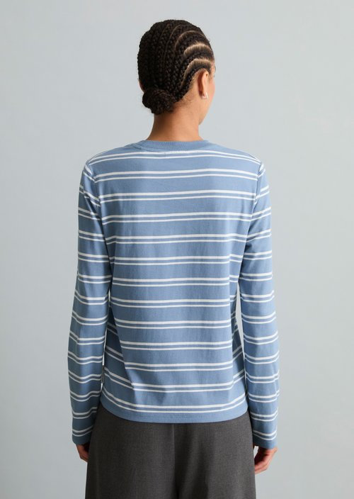 Striped Long-Sleeve Shirt, Regular Fit — Medium Blue