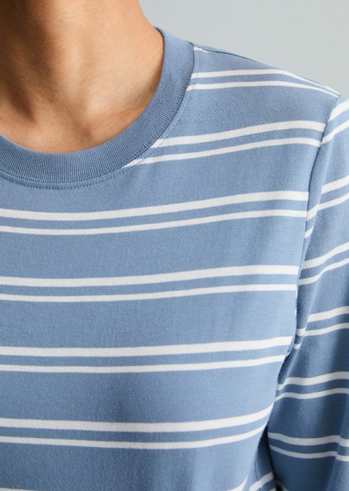 Striped Long-Sleeve Shirt, Regular Fit — Medium Blue