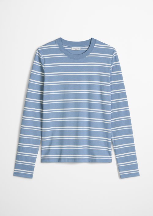 Striped Long-Sleeve Shirt, Regular Fit — Medium Blue