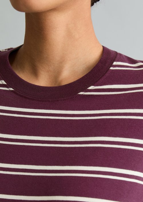 Striped Long-Sleeve Shirt, Regular Fit — Dark Red