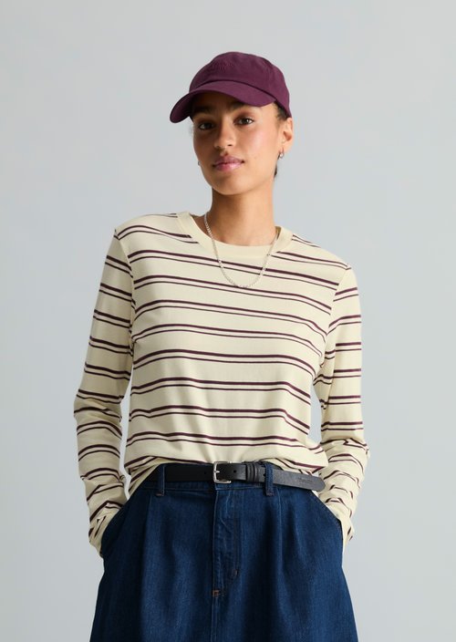 Striped Long-Sleeve Shirt, Regular Fit — Light Yellow