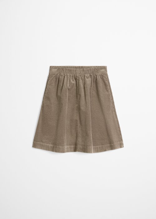 Corduroy mini skirt flared — Stone Taupe