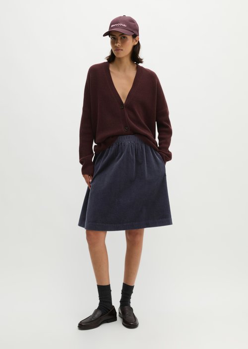 Corduroy mini skirt flared — Martime Blue
