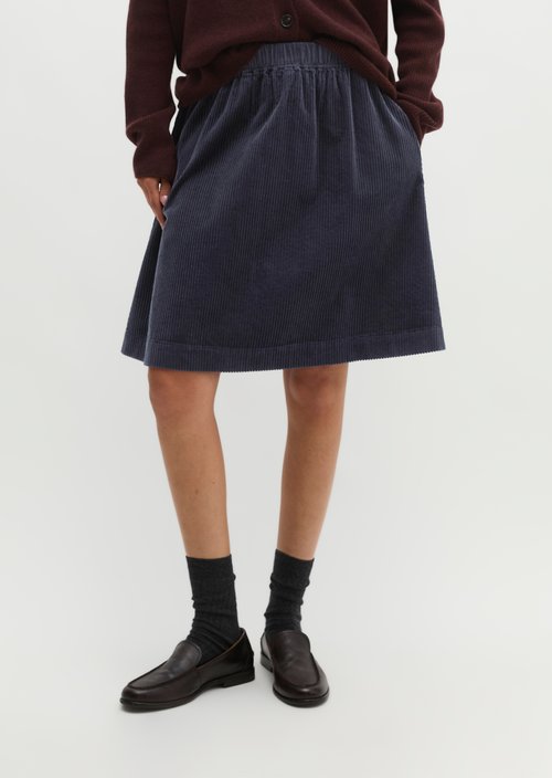 Corduroy mini skirt flared — Martime Blue