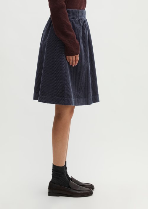 Corduroy mini skirt flared — Martime Blue
