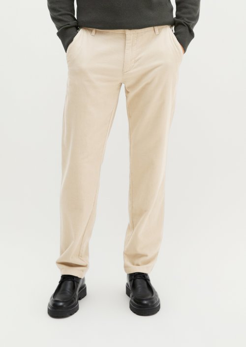Cord Pants, Model Mads Jogger, Regular Fit — Linen Beige