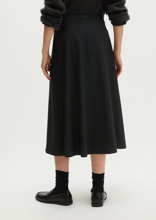 Flared flannel skirt — Black