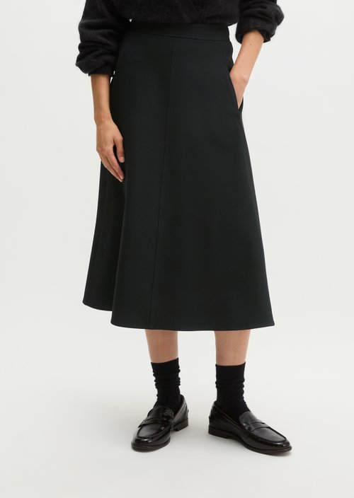 Flared flannel skirt — Black