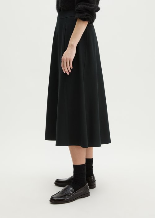 Flared flannel skirt — Black