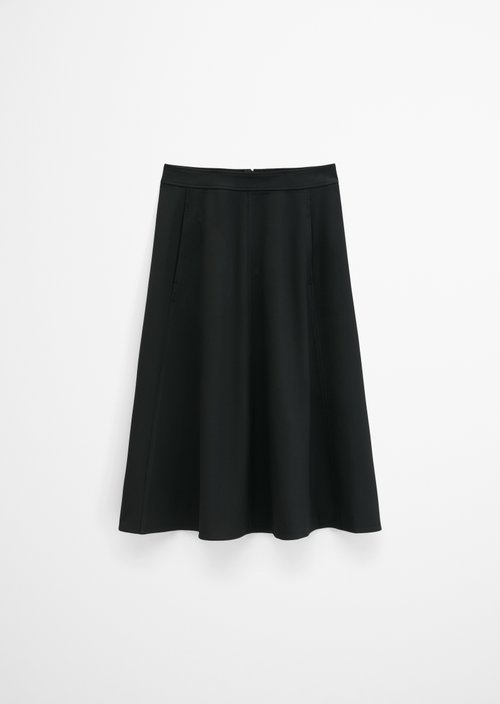 Flared flannel skirt — Black