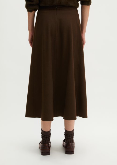 Flared flannel skirt — Burnt Coffee