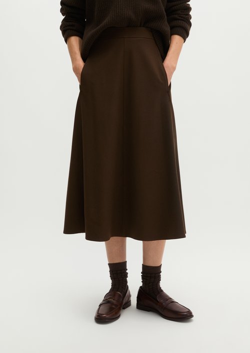 Flared flannel skirt — Burnt Coffee